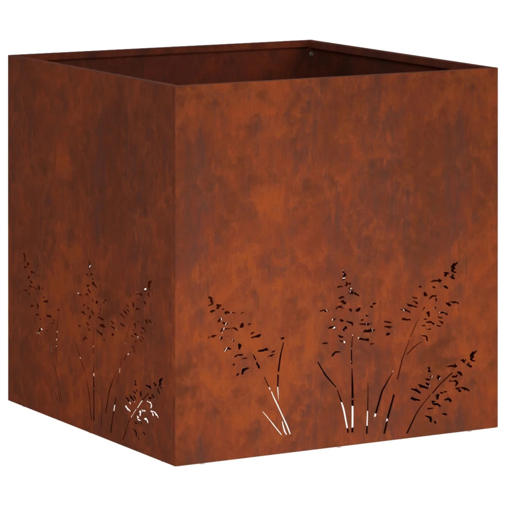 Vaso da giardino 2 pz Ruggine 50 x 50 x 49 cm Acciaio Corten 8005805