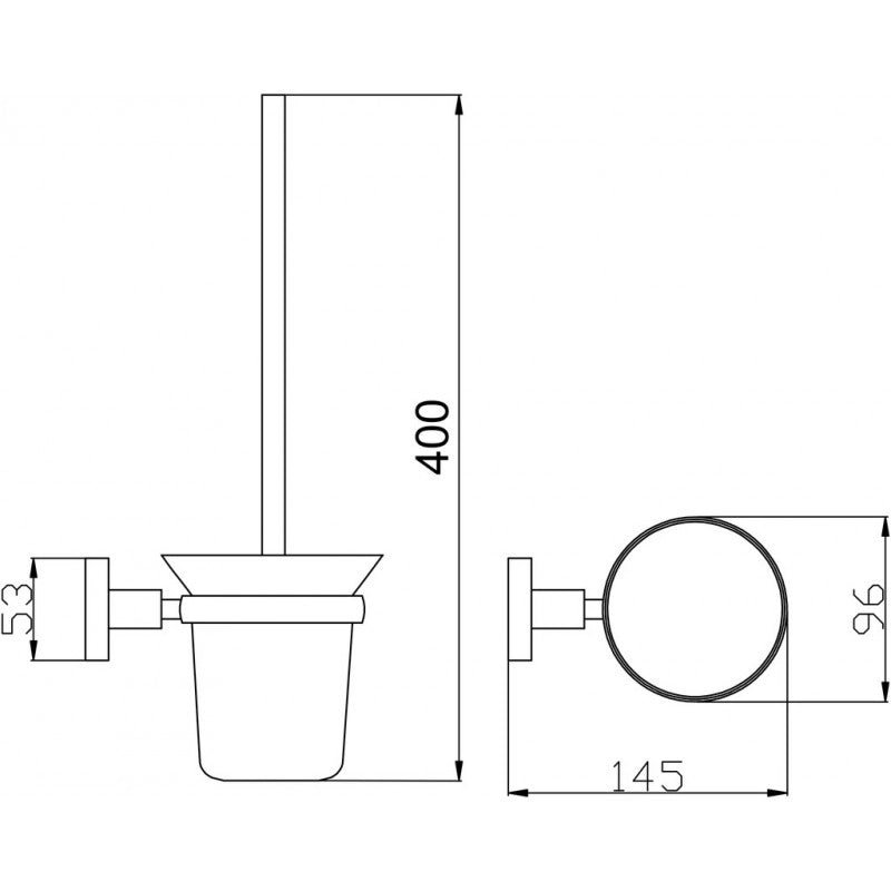 Scopino WC a parete COLORADO in vetro e ottone dorato 40 cm