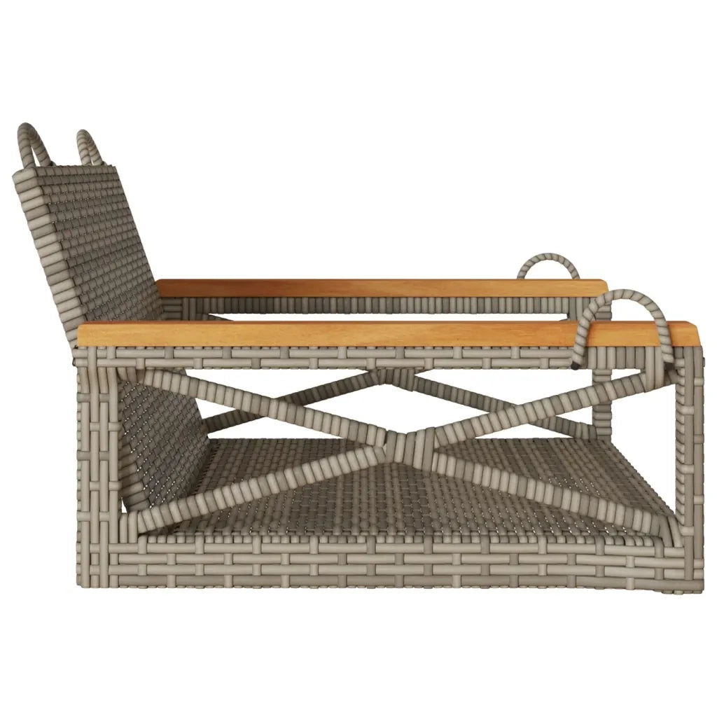 Panchina a Dondolo Grigia 63x62x40 cm in Polyrattan 368171