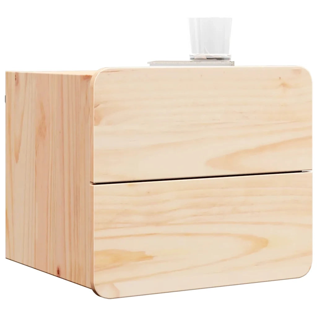 vidaXL Comodino 2 pcs Marrone 39 x 34 x 33 cm Legno di pino massello