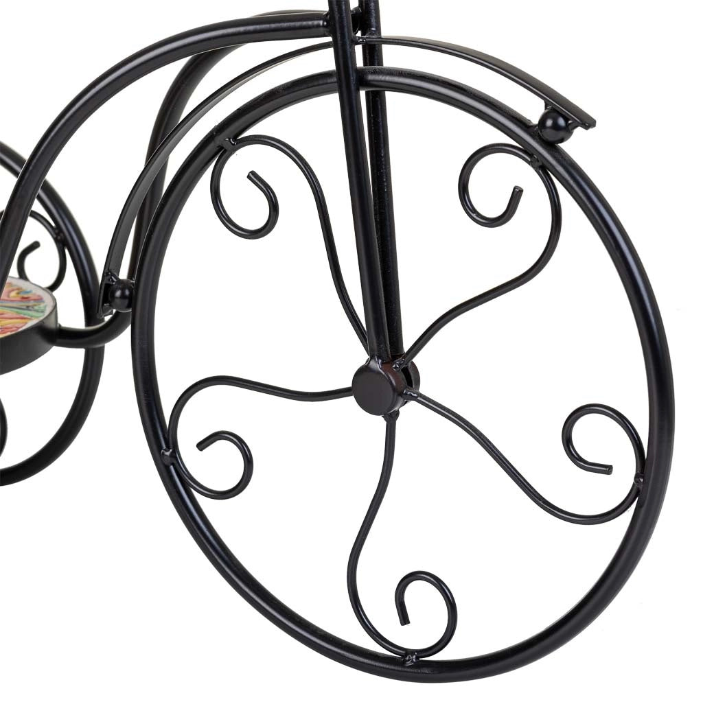 Portavaso bici in mosaico e metallo Multicolore 53x23,5x36h