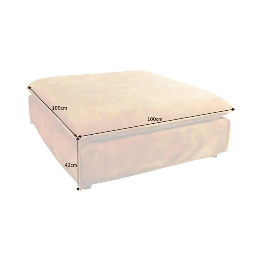 Pouf KALIA – Giallo senape – Velluto – Pouf contemporaneo