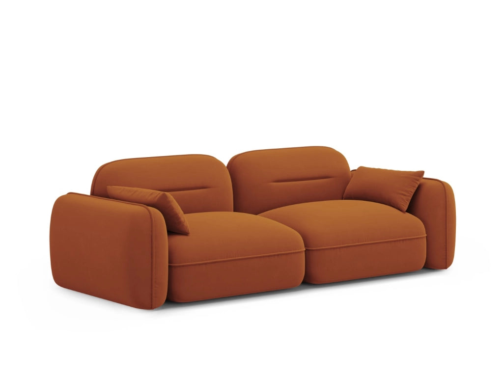 Cosmopolitan Design - Divano modulare "Sydney" 3 posti in velluto terracotta 