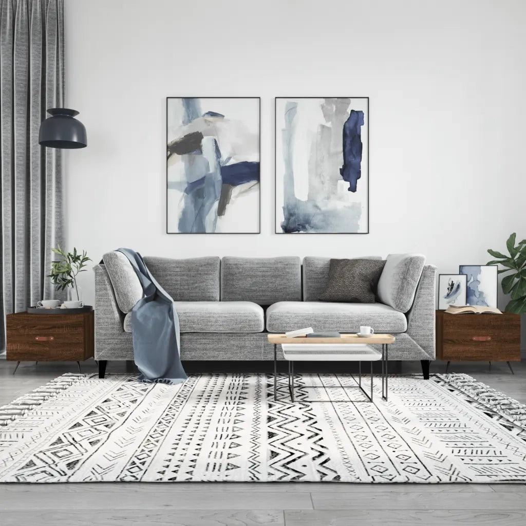 2 pz Tavolini salotto | Tavolino da caff¨¨ | Tavolino da Soggiorno Rovere Marrone 50x50x40 Legno Multistrato