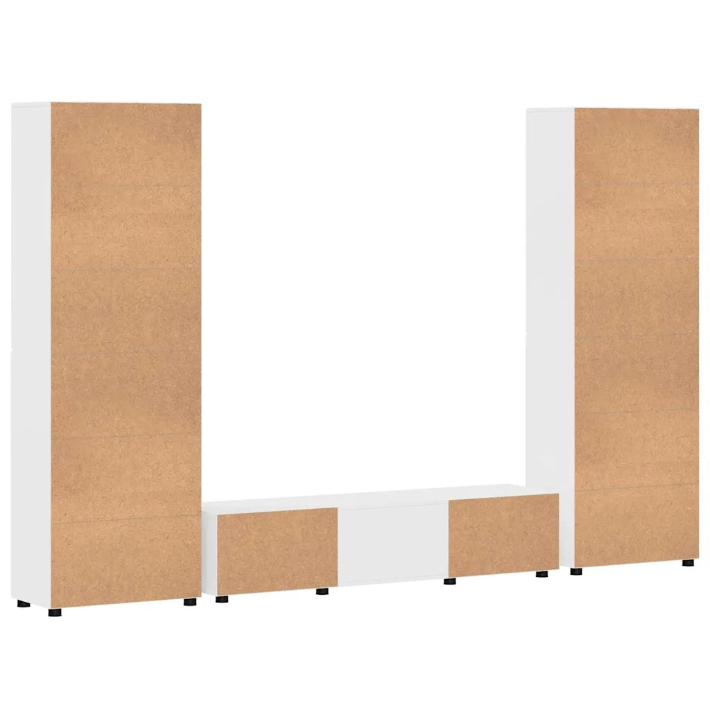 Set mobile TV FLORIN 3 pcs Bianco Lucido Legno multistrato 3397998
