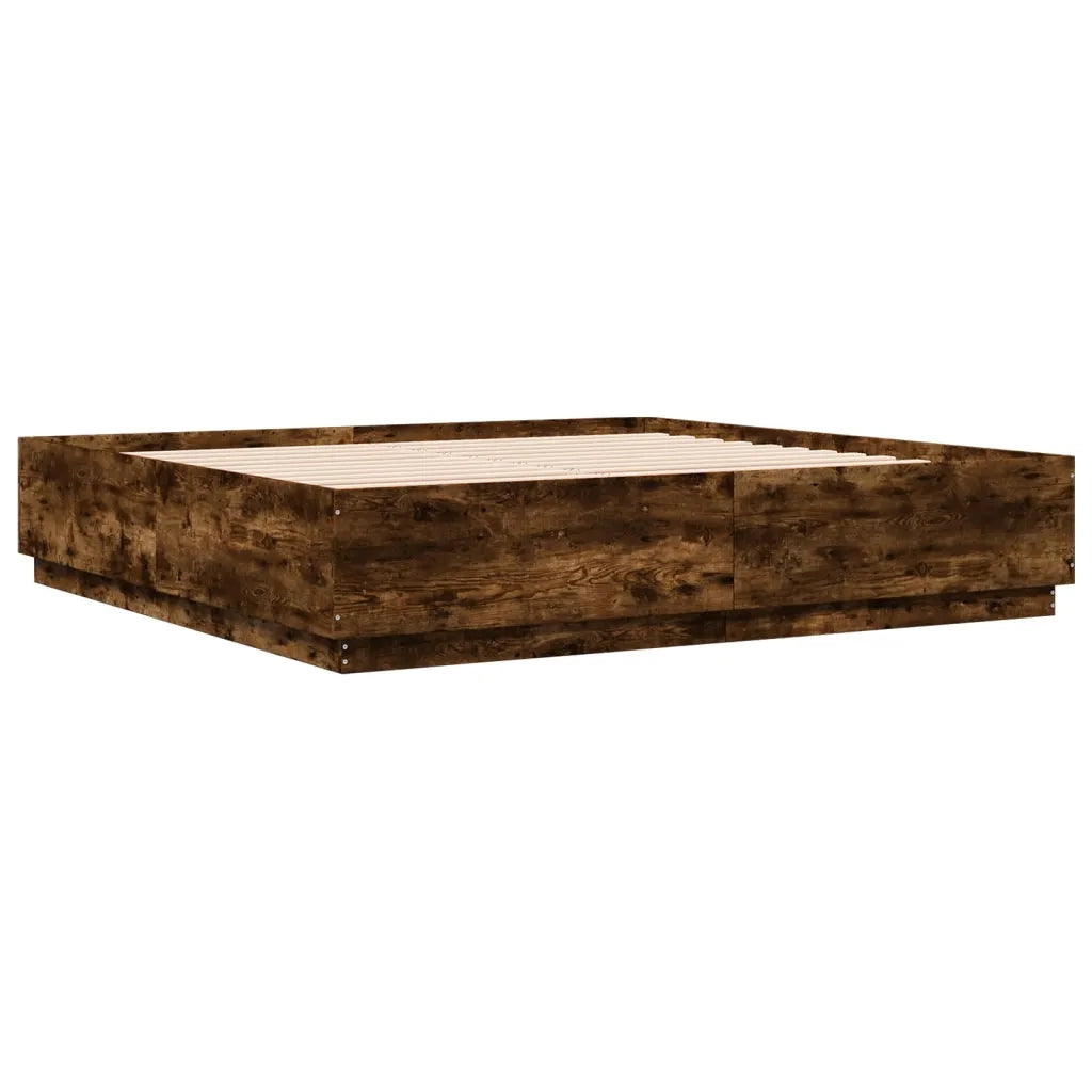 Giroletto con Luci LED Rovere Fumo 200x200 cm Legno Multistrato 3209587