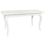 Tavolo provenzale allungabile in legno provenzale bianco con basamento dritto