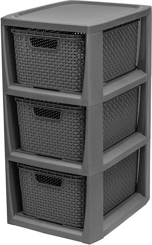 Blocchi di carico in PP antracite con design a intrecciatura di rattan 295x24x487 cm