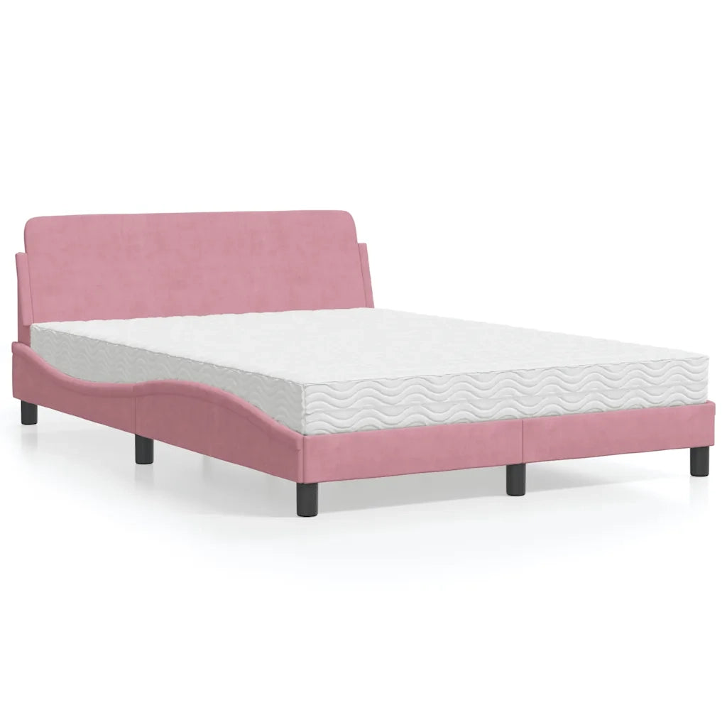 Letto con Materasso Dover Rosa 120x200 cm in Velluto 3208376