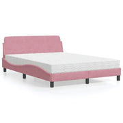 Letto con Materasso Dover Rosa 120x200 cm in Velluto 3208376