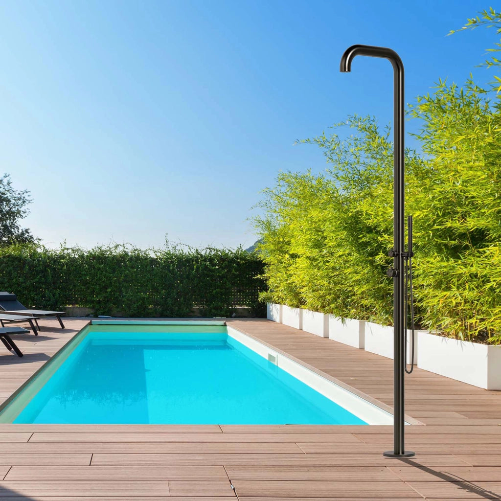 Doccia da Giardino in Acciaio Inox con Miscelatore e Doccino Sined Chia Canna di Fucile