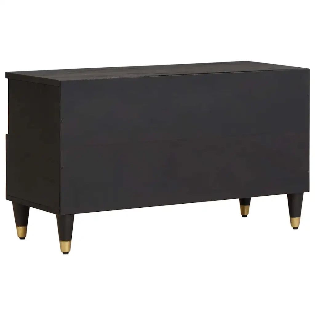 Mobile TV-Credenza per TV-Console TV Nero 80 x 33 x 46 cm Legno di mango massello 937769