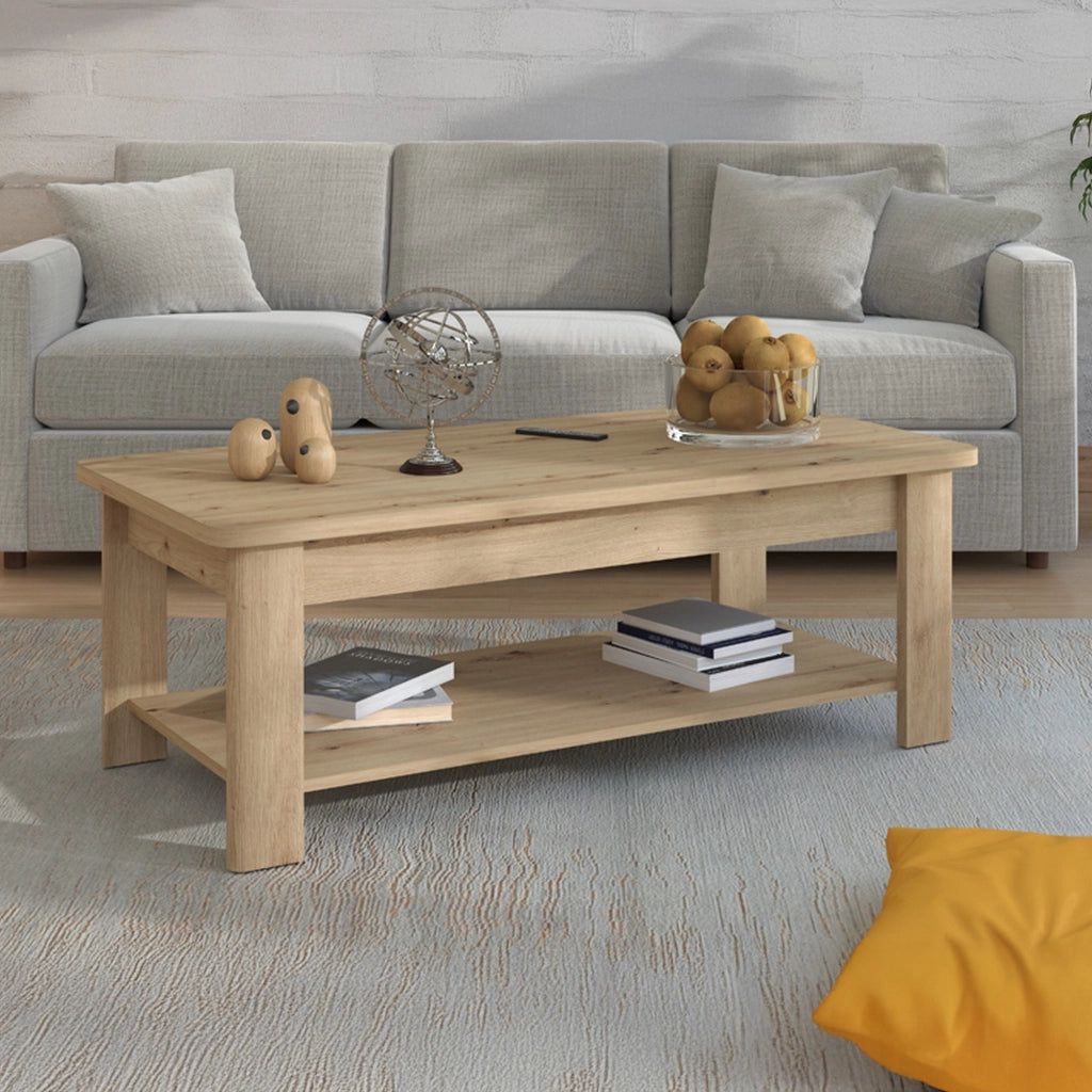 Pella, Tavolino da Salotto un Vano, 124x60x45h cm Marrone Rovere Nodi