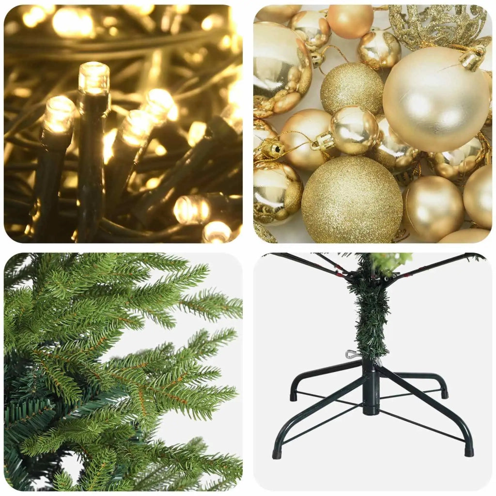 Albero di Natale Artificiale con Palline 180 cm 300 LED 3466500