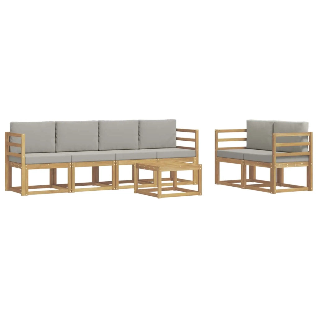 Set di divani da esterno 7 pcs Bianco e Grigio Chiaro 3387265