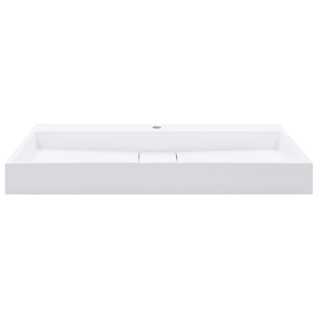 Lavandino-Lavello 100x46x11 cm Blocco in Marmo/Minerale Bianco