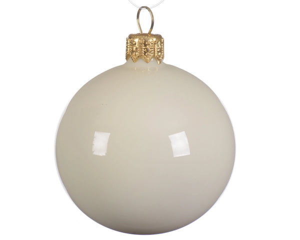 Box Da 4 Palline Di Natale Bianco Latte 10 Cm