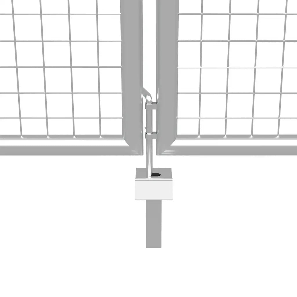 Cancello da Giardino in Acciaio Zincato 400x175 cm Argento 144302
