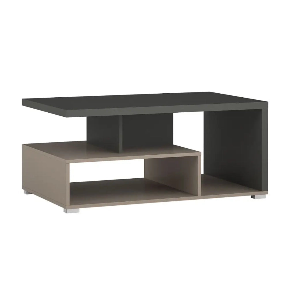 Tavolino basso NESS – Piano 100 x 60 cm – Finitura Congo e antracite – Design moderno