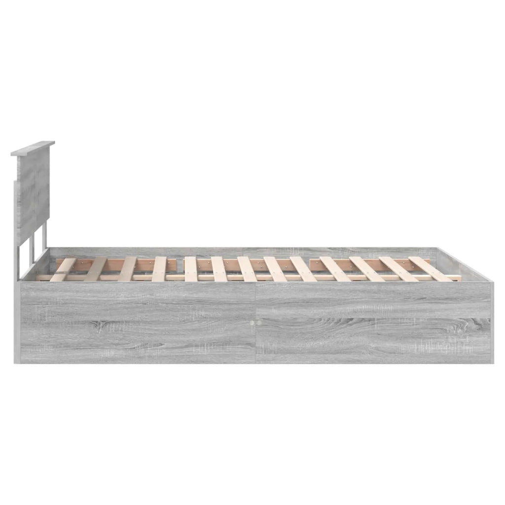 Struttura del letto con testiera Grigio Sonoma 150 x 200 cm