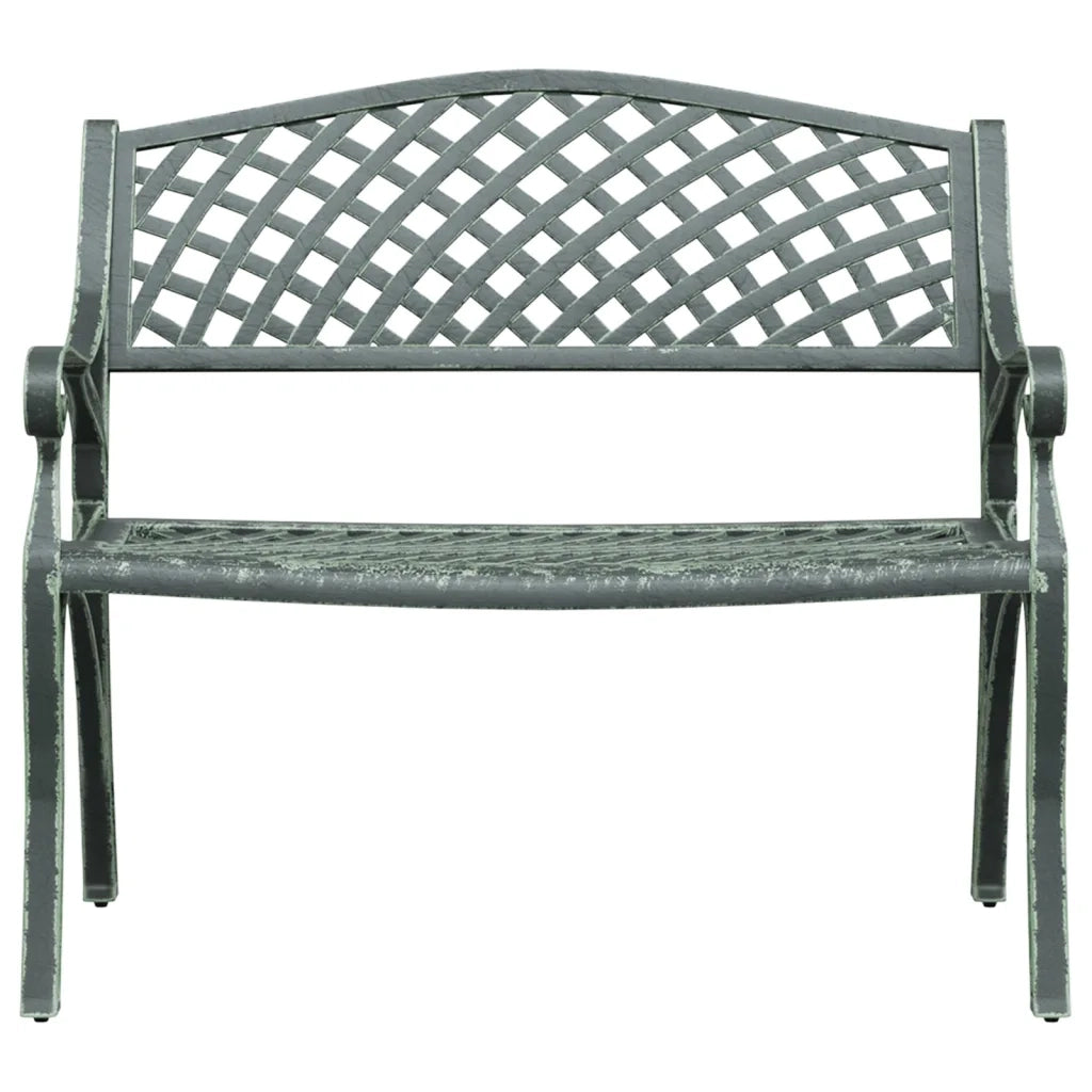 Panchina da Giardino 102 cm in Alluminio Pressofuso Verde 317745