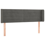 Testiera | Testata ad Orecchio Grigio Scuro 147x16x78/88 cm in Velluto