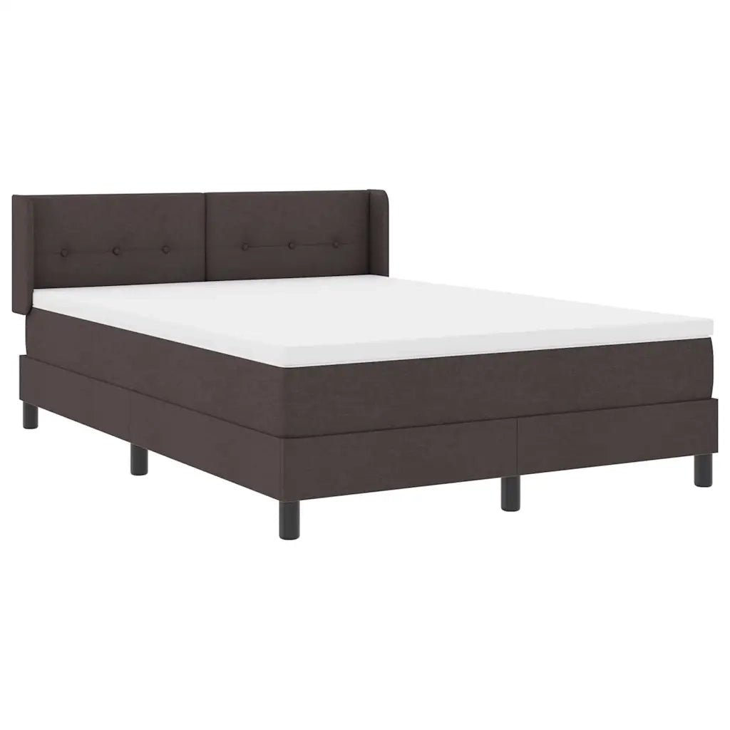 Letto a molle con testiera Marrone Scuro 200 x 140 cm Tessuto 3341107