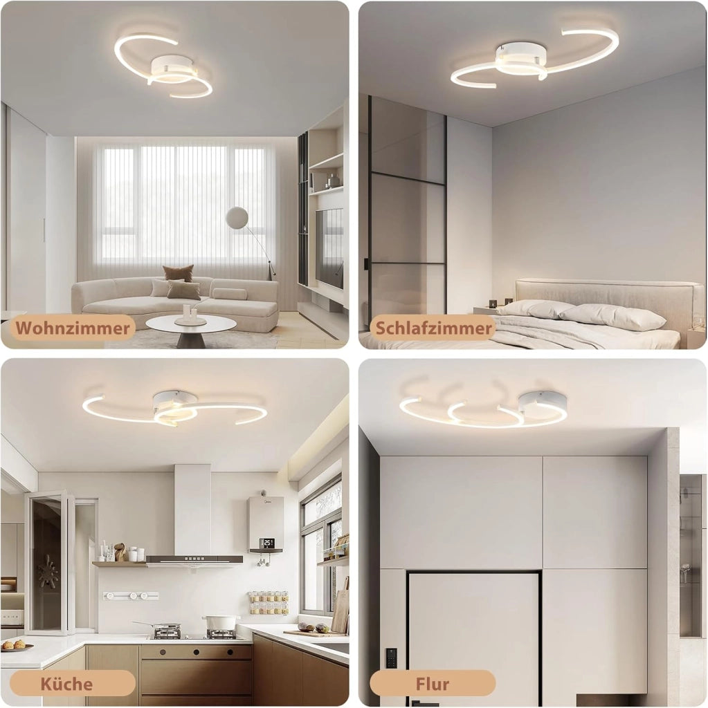 ZMH Lampada da soffitto plafoniera LED moderna 24W 3000K luce calda per soggiorno camera letto