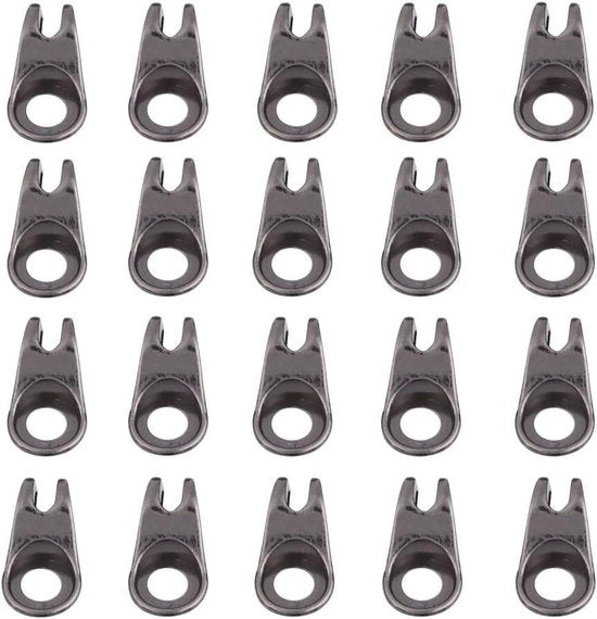 Pacchetto di 20 pezzi di fissaggi a grata per stivali con chiodini a molla - accessori per camminare, arrampicata, riparazione di scarpe e gomiti - colore grigio.