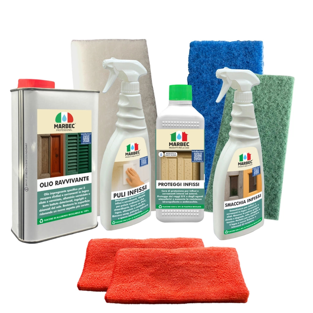 KIT RECUPERA INFISSI IN LEGNO per infissi in legno danneggiati dagli agenti atmosferici e dal degrado del tempo