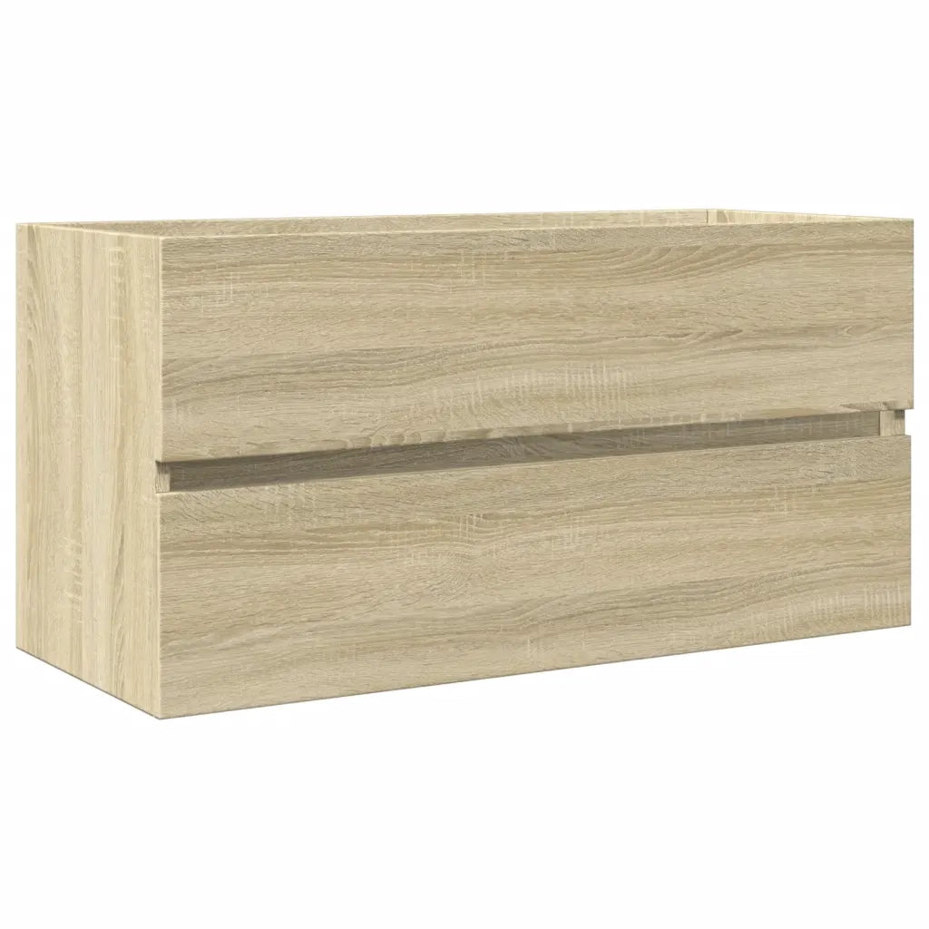 Set Mobili da Bagno 2 pz in Ceramica e Legno Multistrato