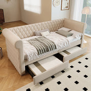 Letto a sedia con 2 cassetti - Xylo - 90x200 cm - Beige