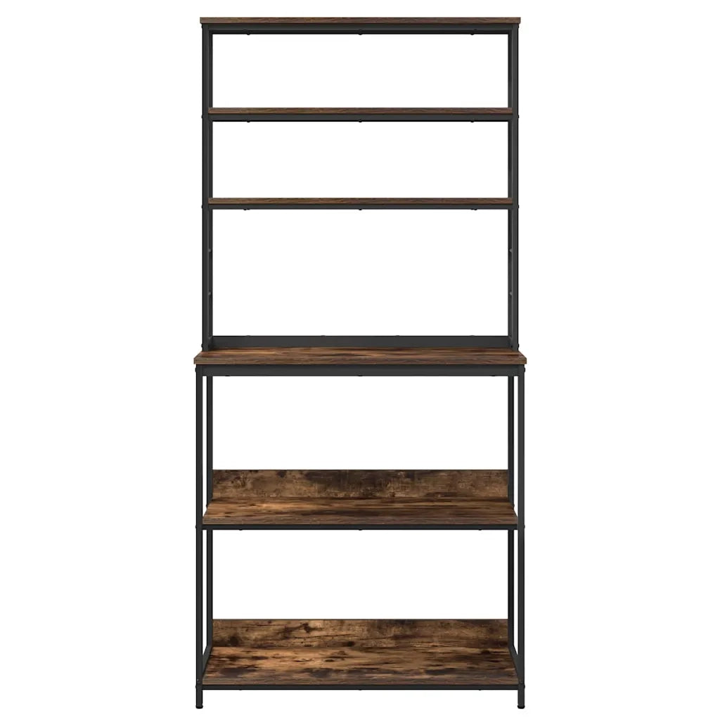 Mensola da cucina-Scaffale per Cucina Rovere fum¨¦ 80 x 40 x 168 cm