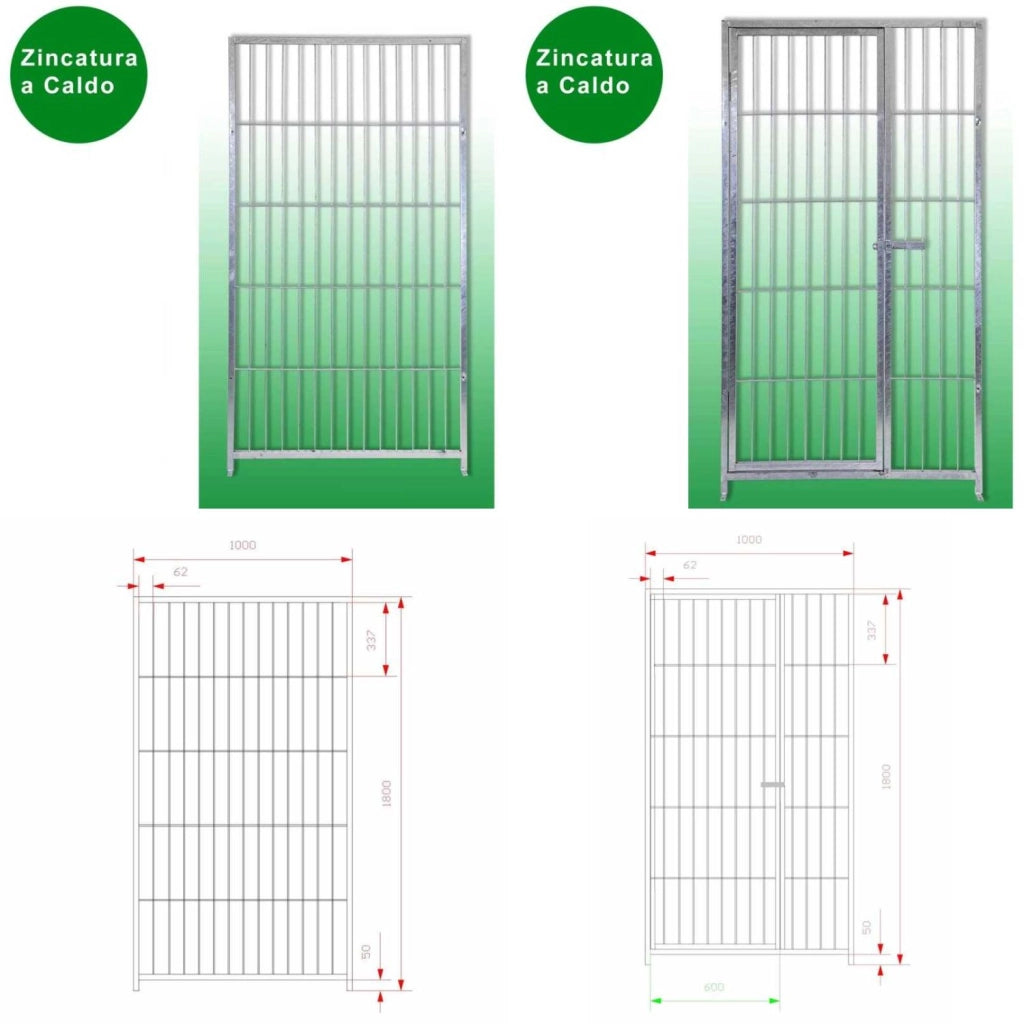 2 box per cani da esterno coperto con zincatura a caldo ciascuno da 300x200x altezza 180 cm