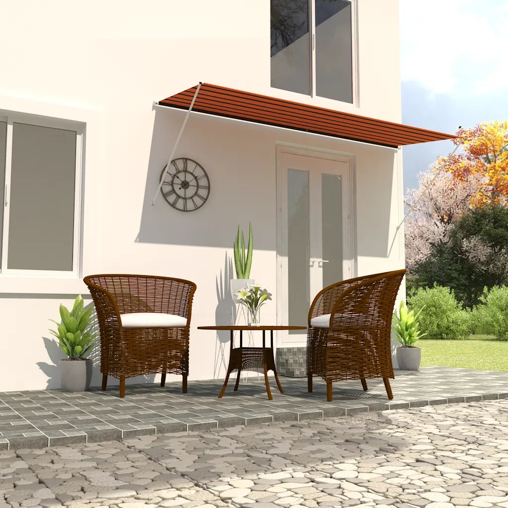Tenda da Sole Retrattile 300x150 cm Arancione e Marrone cod mxl 24897