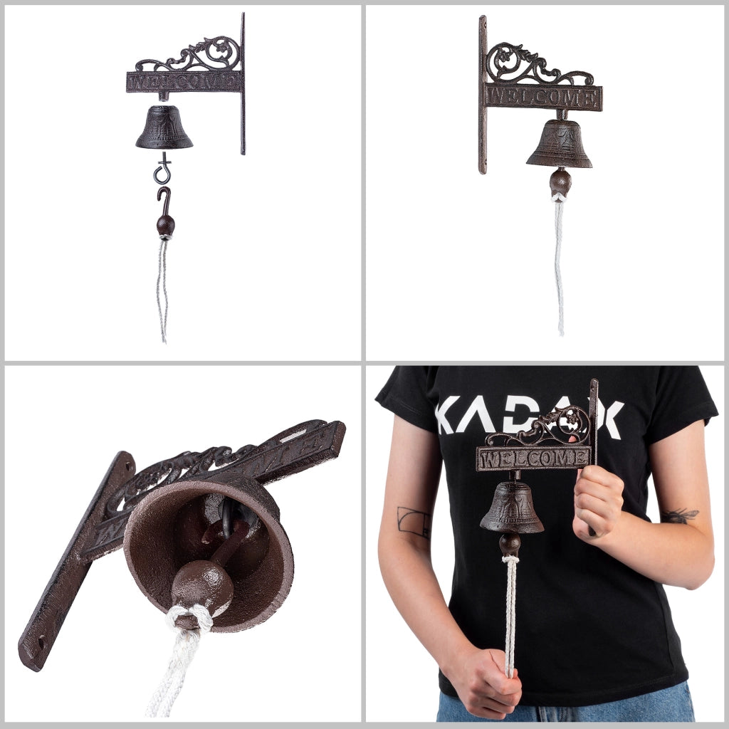 Campanello in ghisa KADAX per porte da giardino, campanello decorativo in stile retrò.