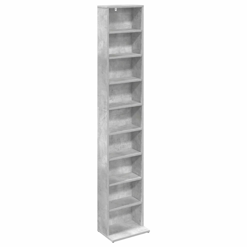 Mobile per CD Grigio Cemento 33 x 23,5 x 175 cm 8012648