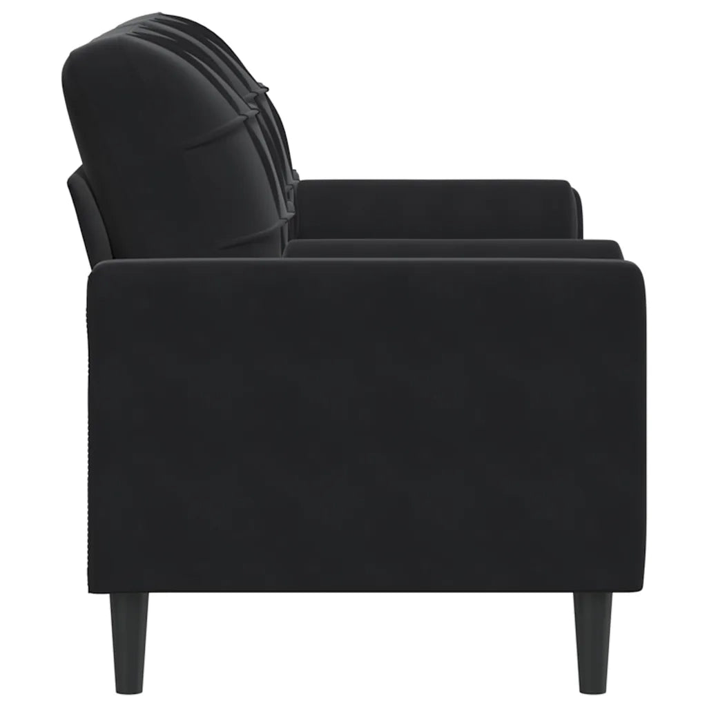 Divano a 2 Posti con Cuscini Nero 140 cm in Velluto 3278224
