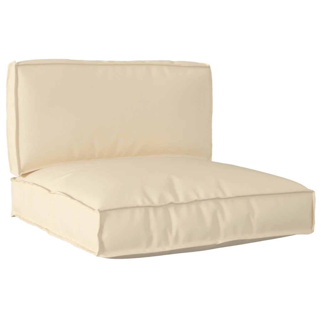 Set di Cuscini per Pallet 2 Pezzi Beige in Tessuto Oxford