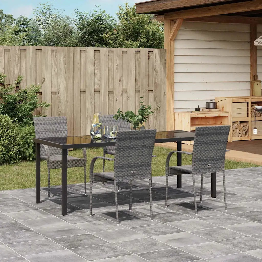 Set da Pranzo per Giardino 5 pcs Grigio 3379414
