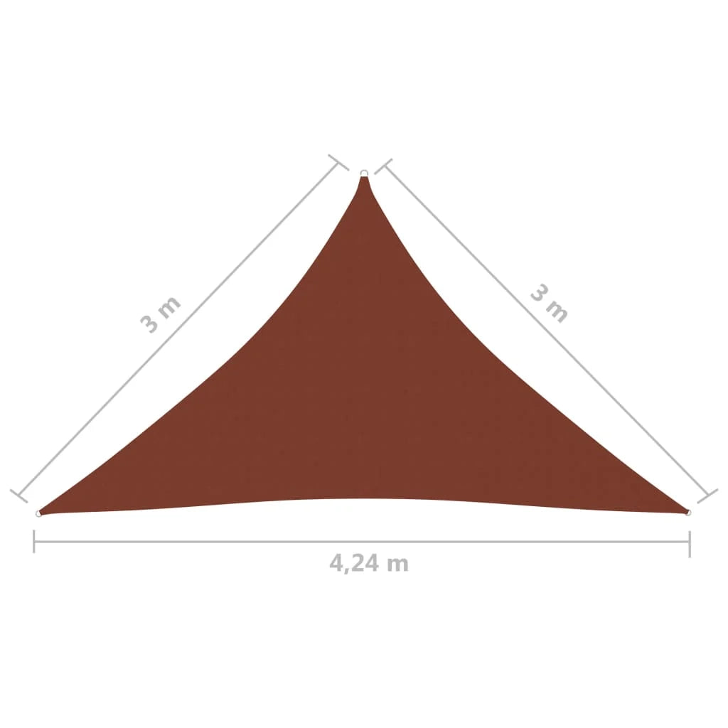 Vela ombreggiante/ombrellone triangolare 3 x 3 x 4,24 m in tessuto oxford terracotta 02_0009957