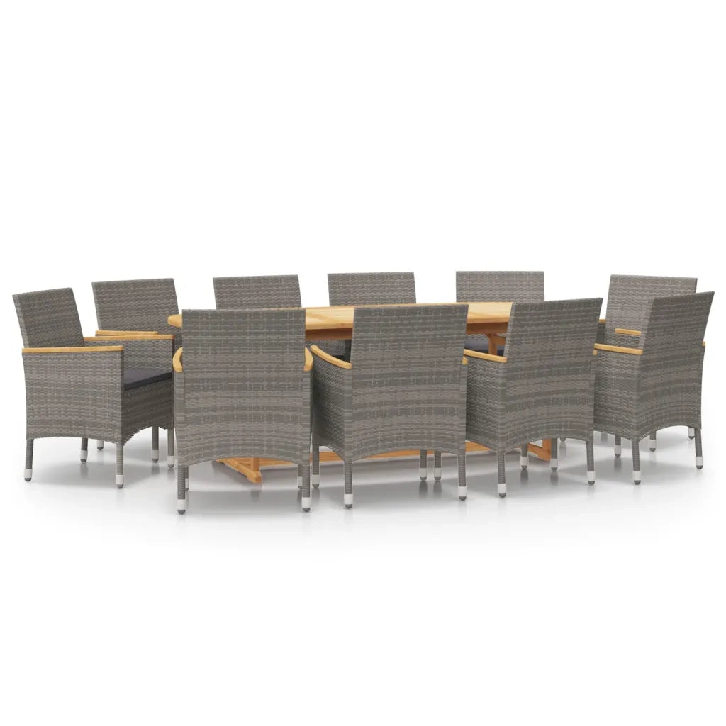 Set da Pranzo per Giardino 11 pz con Cuscini Grigio cod mxl 57591