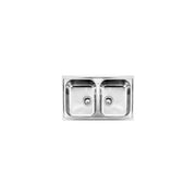 CM 010042.X1.01.2018 Cristal Lavello da incasso 2 vasche in acciaio inox satinato AISI 304-18-10 con bordo ultrapiatto e guarnizione premontata colore Inox