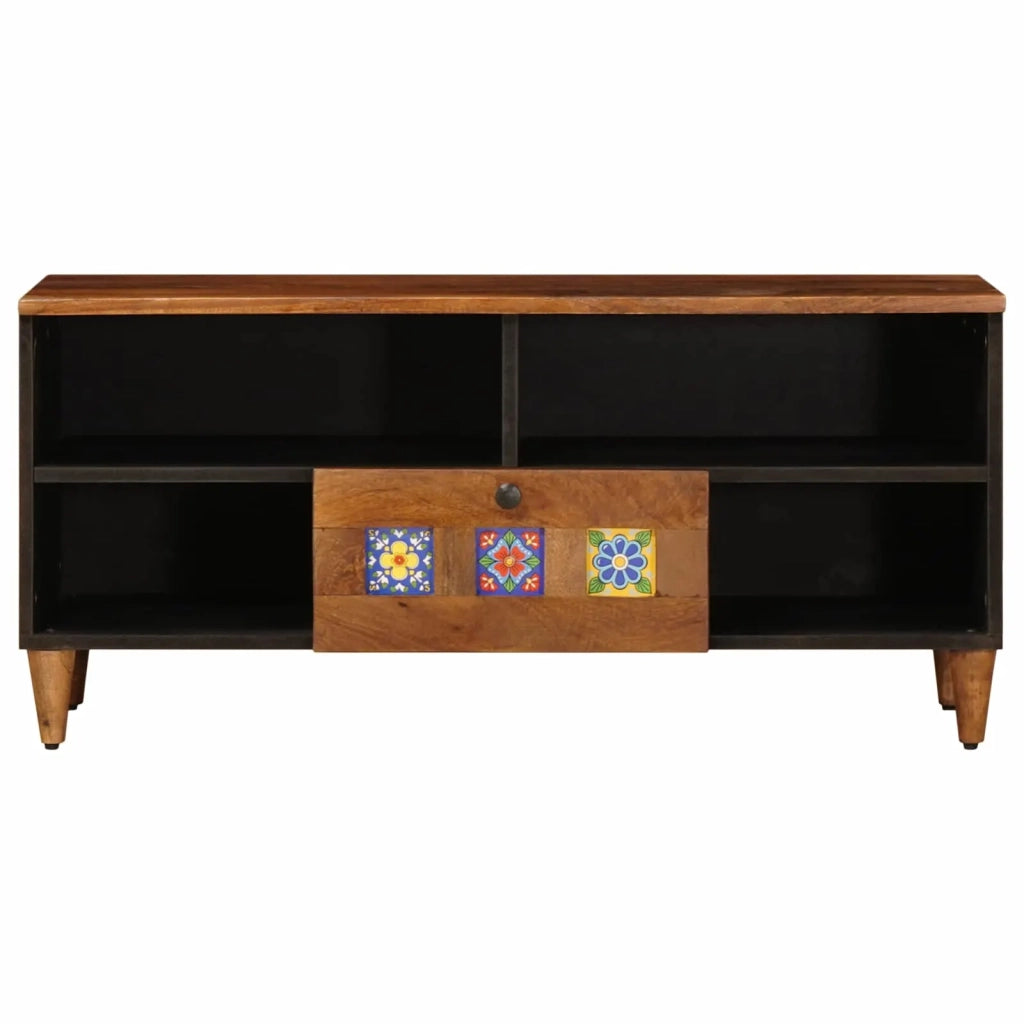 Mobile TV Noce 100 x 33 x 46 cm Legno di mango massello