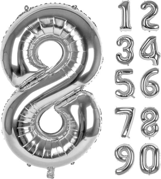Decorazione per Festa - Ballo XXL 83 cm - Ballo in Folio - Ballo Numerico 0-9 - Decorazione per Compleanno - Folio in Alluminio - Tessitura Metallizzata