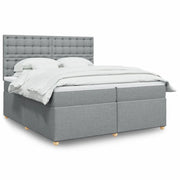 Giroletto a Molle con Materasso Grigio Chiaro 200x200cm Tessuto 3291401