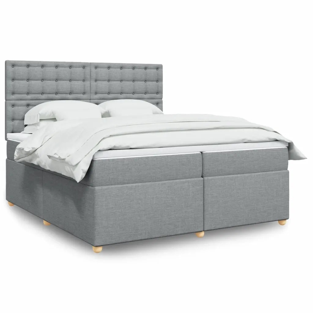 Giroletto a Molle con Materasso Grigio Chiaro 200x200cm Tessuto 3291401