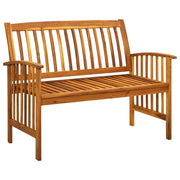 Panchina da Giardino | Panca da Giardino con Cuscino 119 cm Legno Massello d'Acacia