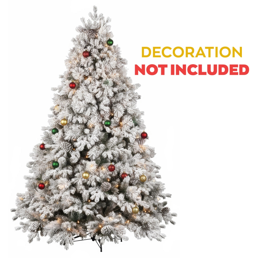 Luna - Albero di Natale con neve e pigne in PE PVC PP ø142x210H cm, 2155 rami