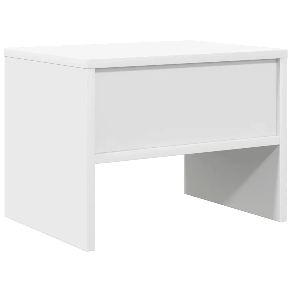 Comodino Bianco 40x30x30 cm Legno Ingegnerizzato